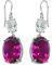 Rhodolith-Quarz & klarer Quarz-Ohrring, handgefertigter 925 Sterling Siilver Edelsteinschmuck, böhmischer Ohrring