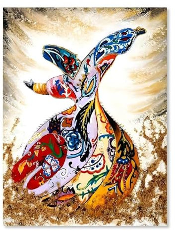 Ästhetische Türkei Rumi Sufi Tanz Islamische Mythische Mädchen Religion Poster Wand Kunst Leinwand Malerei Druck Bild Wohnzimmer Dekor A1 21X30Cm Kein Rahmen