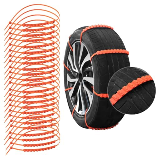 SSIMOO Auto Schneeketten,für Jeep Grand Commander Wagoneer Wrangler,Verstellbare Universal,Einmalige Verwendung,für Reifenbreite 165-275mm,20Pcs