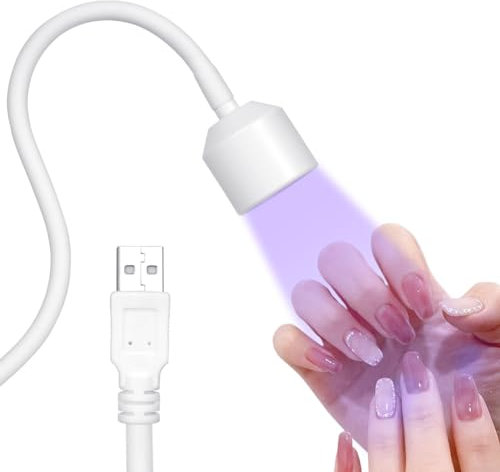 LOPHE Mini UV Nail Lamp, Small UV Lamps for Gel Nails, 3W UV Glue Curing Lamp, Rotatable & Rechargeable Mini USB Nail Dryer, Portable Led Nail Flashlight, Gift for Women Nail Art