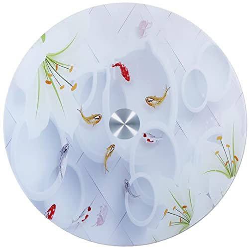Plateau tournant en Verre Transparent Lazy Susan Plateau tournant de Table Rond 36 Pouces 40 Pouces Plaque de Service pivotante Plaque d'affichage tournante de Cuisine - avec Un Style Chinois (Taill