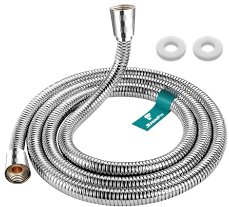 shinfly Tubo per doccia, tubo flessibile in acciaio inox, 1,5 m, estremamente flessibile, universale, tubo doccia, tubo flessibile per accessori da bagno