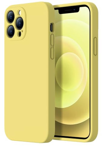 Kiresen Designed for iPhone 13 Pro Max Case - Upgraded Camera Protection - Soft Microfiber Lining Inside - Liquid Silicone Shockproof Protective Phone Case 6.7 for Men Women Girls - Yellow