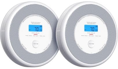 X-Sense Combination Smoke and Carbon Monoxide Alarm with English Voice Alerts, Smoke Alarm for Home with Replaceable Battery, XP0A-SR, 2-Pack