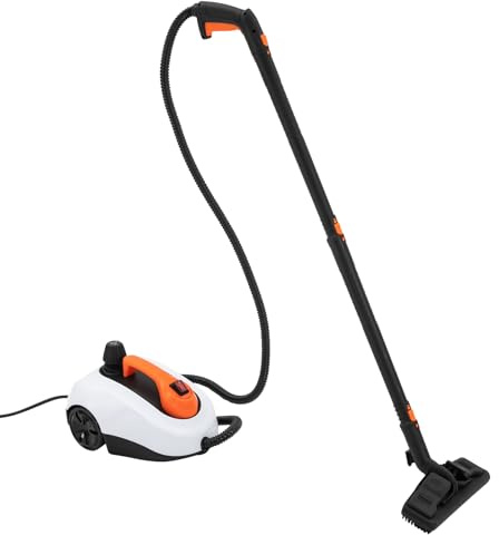 Mobiler Dampfreiniger Boden/Fenster/Fliesen Steam Cleaner mit Rädern Dampfsauger für alles, Reinigungsmaschine für Teppiche, Boden, Fliese, Fenster, Dampfdruck 5 bar, Tank 1.6 L
