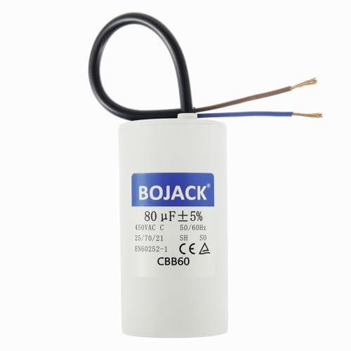 BOJACK CBB60 450V 80uf AC Condensateur ondensateur de moteur, condensateur de démarrage de moteur, condensateur microfarad 50/60Hz Avec Fil