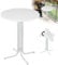 XMTECH Stehtisch Klappbar Ø 80 cm -Gastronomie Bistrotisch rund - 110cm hoch - Outdoor Bistrotisch Wetterbeständig höhenverstellbarer Fuß, Gartentisch Partytisch, Indoor & Outdoor, Weiß