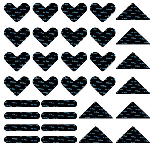 32 Antirutschmatten für Teppiche, 16 Herzförmige Teppich Antirutschunterlage + 8 Anti Rutsch Teppichunterlage + 8 Dreieck Teppichstopper Rutschmatten - Waschbar, Wiederverwendbar