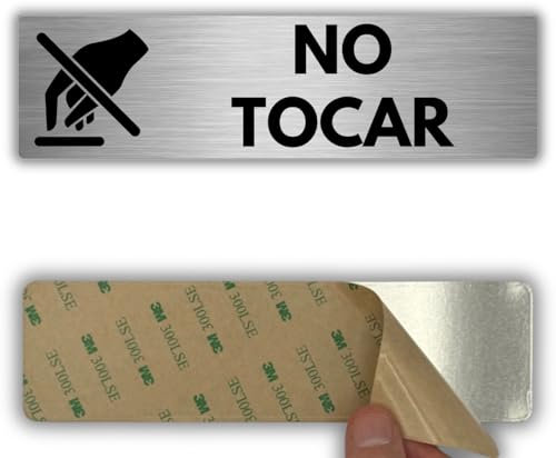 LEIASA | Señal Adhesiva No Tocar - 5 x 18 cm - Grosor 0.8 mm - Signo Advertencia No Tocar - Señal No Tocar - Signo No Tocar - Cartel adhesivo 3M