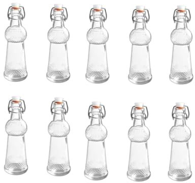 mille idee 12 Bottiglie Bottiglia in Vetro 150ml con Tappo Meccanico Idea Bomboniera Bottiglie Liquori