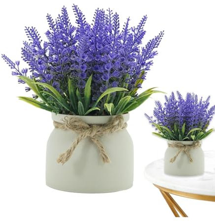SVCEQZE Fleurs artificielles en pot, fleurs artificielles avec vase, fleurs artificielles décoratives en pot, artificielles d'intérieur avec pot, 21 x 17 cm