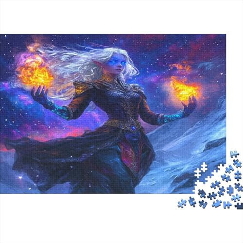 Hochelf aus Skyrim Puzzle Erwachsene 1000 Teile Magier Spielepuzzles Für Die Ganze Familie Brain Challenge Raumdekoration Lernspiel Spielzeug Moderne Wohnkultur 1000pcs (75x50cm)