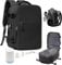 Sac a Dos sous Vide de Voyage Cabine Avion avec Pompe – Sac de Compression avec Airbag, Port USB, Bagage à Main Imperméable, Noir