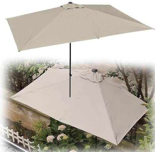 ZYXQQJ Ombrellone da Parete 200/250 Cm Ombrellone da Esterno Semi-Rettangolare Altezza Regolabile Ombrellone da Balcone Senza Base(200x100cm)