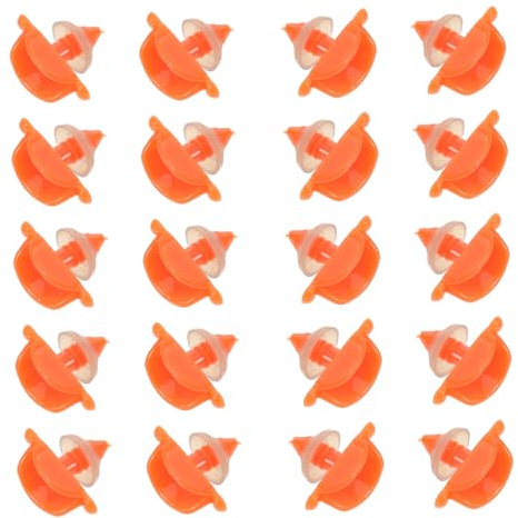 50 Stück Orangefarbene Kunststoff Entenschnäbel als Bastelzubehör | Kunstharz Elemente mit Gewindedesign und Lippenkante, Inklusive Dichtungen, für Selbstgemacht Kleiner Dekorationen