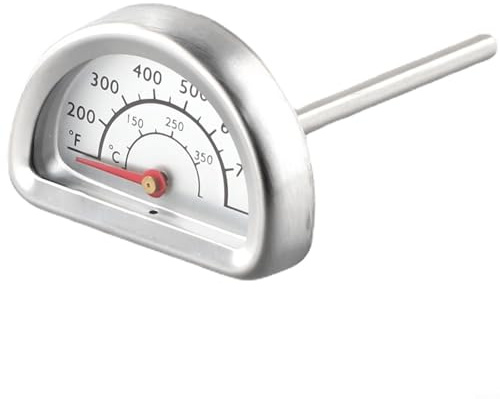 Edelstahl Grill Thermometer Analog, Thermometer Grill Deckel, 350°C/700°F Temperaturanzeige Grill, Celsius & Fahrenheit Display für Holzkohlegrill, Grills und Grillwagen, Grillzubehör