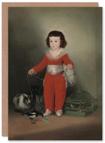 Artery8 Francisco Goya Art Card Red Boy Manuel Portrait with Animals