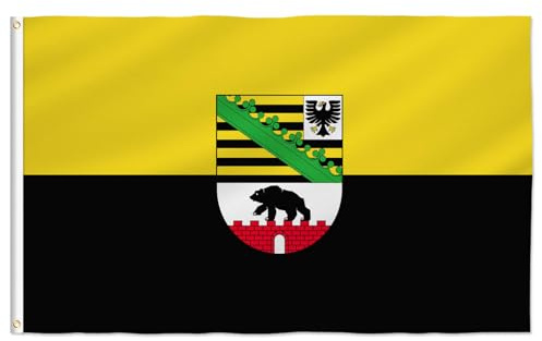 PTEROSAUR Sachsen-Anhalt-Flagge, 60 x 91 cm, Deutschlandflagge, Sachsen-Anhalt, Dekoration für drinnen und draußen