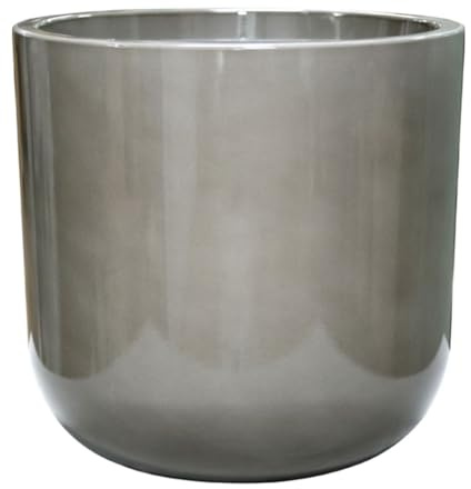 Gardening Naturally Thames Glazed Effect Planter Indoor and Outdoor Large Plant Pot with Ceramic Look Stone Texture Lightweight Polyresin Frost Resistant UV Resistant D:44 x H:43cm (Large)