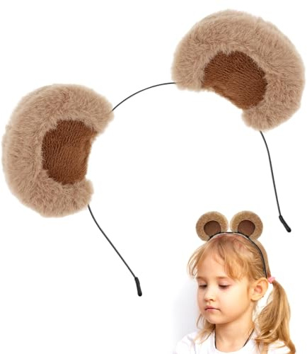 Simsky Bärenohren Haarreif - Bequemes Bären Ohren Stirnband mit Plüsch-Bärenohren für Cosplay, Ostern & Partys, Kostümzubehör Dekoration
