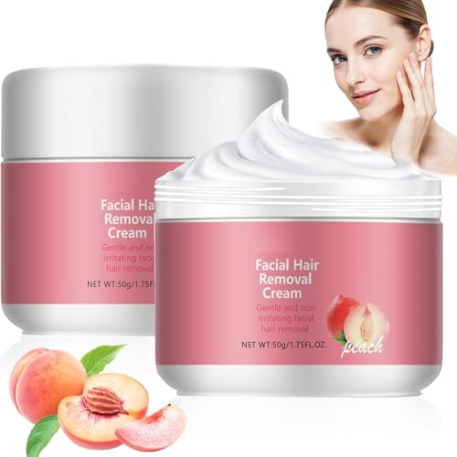 Haarentfernung Gesicht Creme, 2 Stück Enthaarungscreme Gesicht Haarentfernungscreme Gesichts Damen für Oberlippe, Wange, Arme, Achseln, für Frauen.