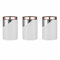 Tower Linear T826001RW Set of 3 Canisters with Air Tight Lid and Polished Stainless Steel, White and Rose Gold, 11.6 x 11.6 x 17 cm