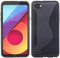 cofi1453 S-Line Hülle Bumper kompatibel mit LG Q6 Silikonhülle Stoßfest Handyhülle TPU Case Cover Schwarz