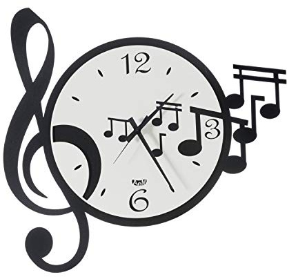 Arti & Mestieri ARTIMESTIERI 0OR3388C44 Orologio Con CHIAVE E Note MUSICALI, Musica Nero Bianco