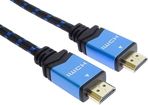 PremiumCord 4K High Speed HDMI 2.0b Kabel 0,5m M/M 18Gbps mit Ethernet, Kompatibel mit Video 4K@60Hz UHD 2160p, 3D - vergoldete Anschlüsse, Baumwollummantelung, 0,5 m