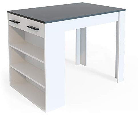 Vicco Esszimmertisch Repose, Bartresen für Esszimmer, Anthrazit/Weiß, 67 x 100 cm