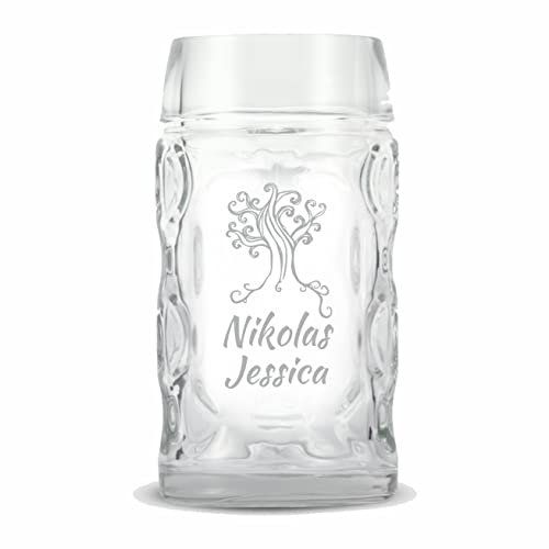 MASTERLASER3.0 Bicchiere da Birra Personalizzato, Boccale da Birra Inciso, 500 ml, Personalizzabile con Nome, Iniziali e Data. Migliore idea regalo – Quantità (2)