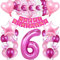 iWheat Luftballon 6 Geburtstag Rosa, Geburtstagsdeko 6 Jahr Mädchen, Riesen Folienballon 6 Rosa, Deko 6 Geburtstag Mädchen, Ballon 6 Deko zum Geburtstag, Folienzahlen Ballons 6, Banner