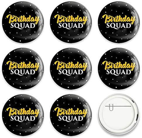 GLOBLELAND 9 Stück It's My Birthday Button Geburtstags Anstecker Party Geburtstag Pins Geburtstag Abzeichen Brosche Buttons für Mädchen, Kinder, Männer oder Frauen, Schwarz