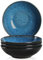 vancasso Bubble Stoneware Wide and Deep Pasta Bowl Set, 4-Piece Reactive Glaze Blue Soup Plate, 8.2in Soup Bowl Large Bowl. 950ml/32oz