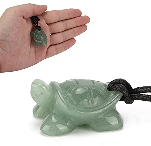 Buachois Schildkröten Anhänger, Natürliche Geschnitzte Grüne Jade Schildkröten Schmuck Halskette mit Lanyard, Viel Glück Gesegnetes Amulett für Männer, Frauen, Dekorations Geschenke