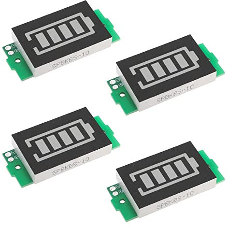 Be In Your Mind 4 Stück Batteriekapazitätsanzeigemodul 3-34V Batterie Ladeanzeige Modul 5mA kompatibel mit 1S 2S 3S 4S 5S 6S 7S 8S