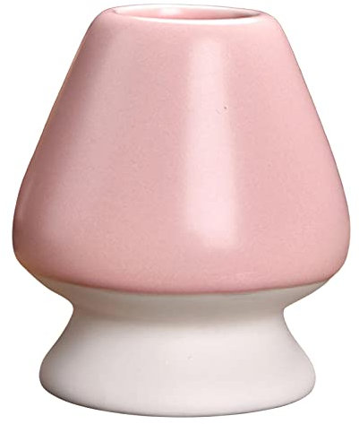F Fityle Porte-Fouet Matcha en Porcelaine, Support de Fouet Traditionnel Matcha Chasen pour débutants, Rose