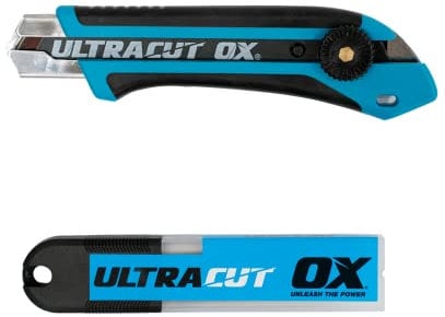 OX Tools Pro Snap Off Knife & 5 Blades Combo Pack - 1-Inch / 25mm