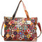 Karoukee Bunte Damen Handtasche, Stilvolle Echtleder Hobo Henkeltasche, Laptop Tote Bag Tasche mit Patchwork Design, Große Umhängetasche Schultertasche für Frauen