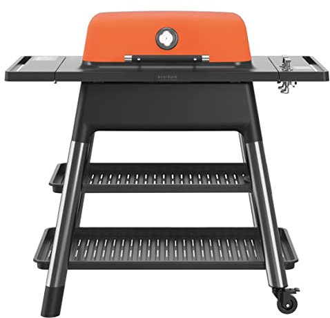 POWERHAUS24 Everdure Force Gasgrill, 2 Hochleistungs-Brenner in O-Form, perfekte Hitzeverteilung, integr. Zusatzfüße für mobilen Einsatz, Farbe: Orange