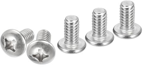 DTGN 1/4-20x1/2 Pan Head Maschinenschrauben, 25 Stück 304 Edelstahl, Phillips-Antrieb, UNC Vollgewinde, helle Oberfläche, Schrauben Bolzen Set