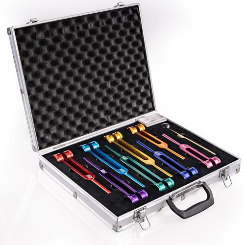 PPOLB Chakra Stimmgabeln Set, 7 Chakra und 1 Seelenzweck gewichtete Stimmgabeln Set für Heilung, Klangtherapie, Chakra Stimmgabel Set mit Stimmgabel Aktivator und exquisiter Geschenkbox