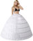 Damen 6 Reifrock Brautkleid Lang Petticoat A-Linie Unterrock Rockabilly Barock Kleid Unterröcke Krinoline 6 Ringe mit Rüschen fur Hochzeit Karneval Halloween Ball Prom(Weiß)