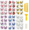 WANDIC Rub On Transfer Aufkleber, 6 Blatt Blumen Decals Schmetterling Aufkleber wasserdichte Abziehbilder für Fotoalben Grußkarten