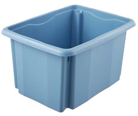 keeeper Aufbewahrungsbox mit Dreh-/Stapelsystem, 15 l, 38 x 28,5 x 20,5 cm, Emil Eco Line, Blau (Eco Sky Blue)