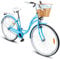 Maltrack Stadtfahrrad Hellblau Dreamer mit Korb, 1-Gang, 28 Zoll, Rückleuchten, Gepäckträger, Klingel, Fahrrad, Citybike, Damenfahrrad
