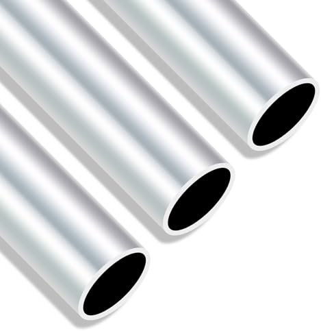 iMeistek 6063 Aluminium-Rundrohre, 28 mm Außendurchmesser, 25 mm Innendurchmesser, 300 mm Länge, 1,5 mm Wand, nahtlos, gerade, Aluminiumrohr (3 Stück)