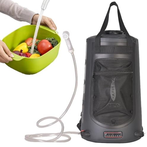 Bolsa de ducha portátil de camping | Bolsa de agua con calefacción solar de 20 L para ducha de camping | Equipo de camping, bolsa de malla, a prueba de fugas para bañarse al aire libre, nadar en la