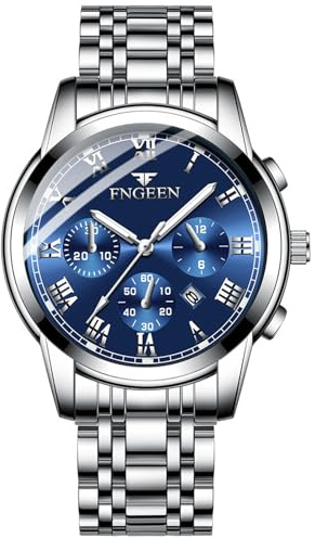 OIDEA Armbanduhr mit Datum für Pärchen Edelstahl: Analog Quarz Herrenuhr Damenuhr mit Römischer Leuchtzeiger Zifferblatt Geschenk für Verliebte Partner Paare