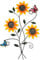 Detene Metal Sunflower Wall Decor with Butterfly 3D Colorful Outdoor Wall Art Fence Decorations for Patio Metal Flowers Wall Hanging Ornament for Garden Porch Living Room Balcony Farmhouse